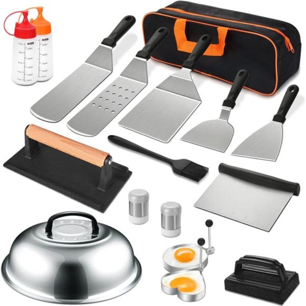 18PCS Griddle Accessories Kit, Flat Top Grill Accessories Set for Blackstone
